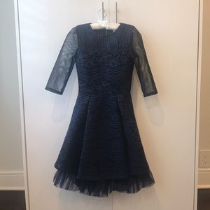 Girls David Charles navy dress